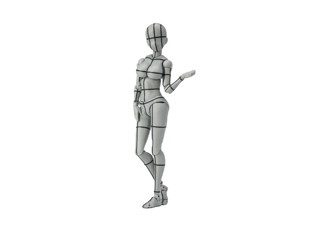 BANDAI "S.H.Figuarts" -BODY-KUN/BODY-CHAN- BODY CHAN -KENTARO YABUKI- WIRE FRAME (Gray Color Ver.)