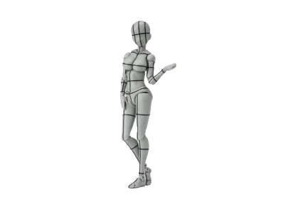 BANDAI "S.H.Figuarts" -BODY-KUN/BODY-CHAN- BODY CHAN -KENTARO YABUKI- WIRE FRAME (Gray Color Ver.)