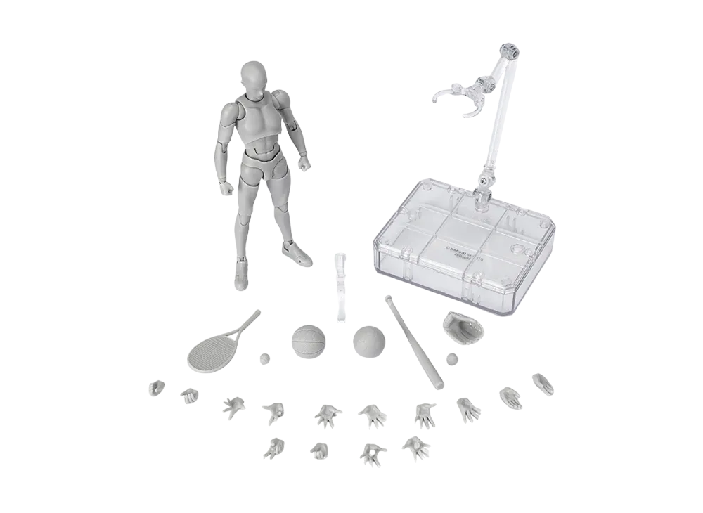 BANDAI "S.H.Figuarts" -BODY-KUN/BODY-CHAN- BODY-KUN -Sports- Edition DX SET (Gray Color Ver.)