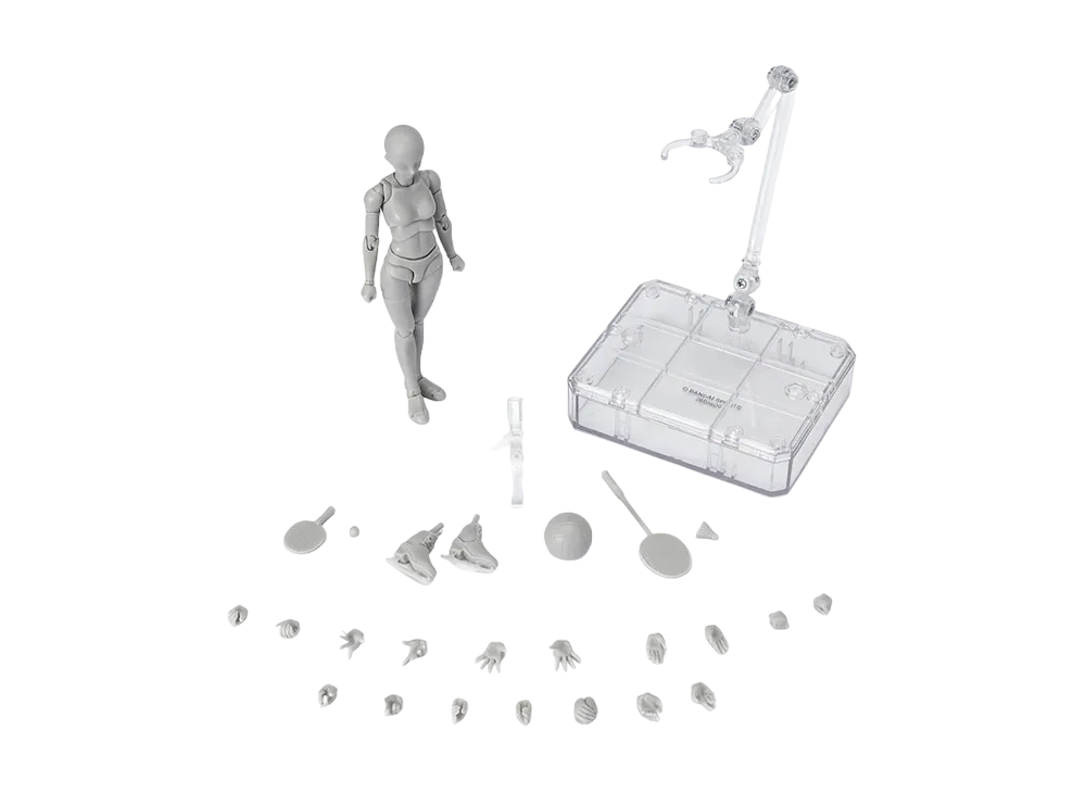BANDAI "S.H.Figuarts" -BODY-KUN/BODY-CHAN- BODY-CHAN -Sports- Edition DX SET (Gray Color Ver.)
