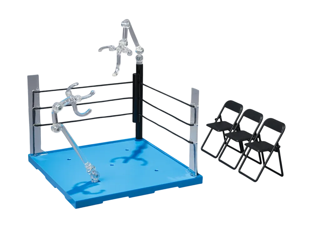 BANDAI "TAMASHII STAGE" ACT RING CORNER (NEUTRAL) & FOLDING CHAIR SET for S.H.Figuarts