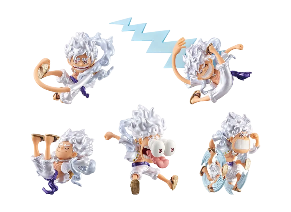 BANPRESTO "World Coletable Figure" -ONE PIECE- -Monkey D. Luffy Gear 5 Special-Metallic Color Ver. Complete 5 Piece Set