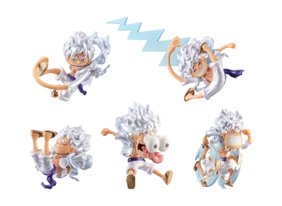 BANPRESTO "World Coletable Figure" -ONE PIECE- -Monkey D. Luffy Gear 5 Special-Metallic Color Ver. Complete 5 Piece Set