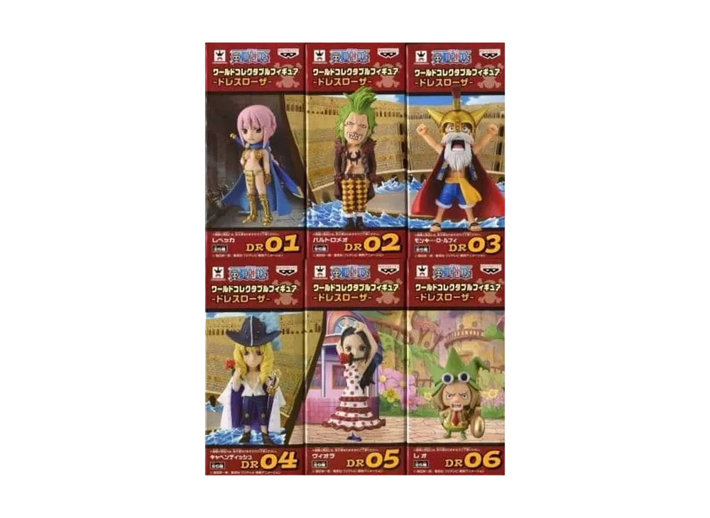 Banpresto One Piece World Collectable Figure -Dressrosa- Complete 6 Piece Set