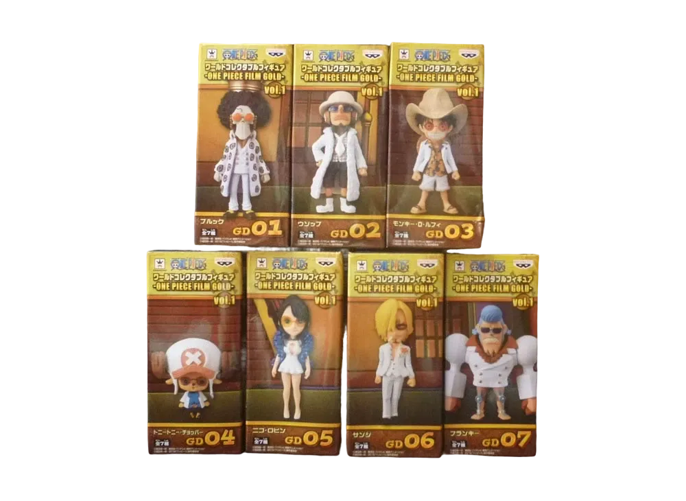Banpresto One Piece World Collectable Figure -ONE PIECE FILM GOLD- Vol.1 Complete 7 Piece Set