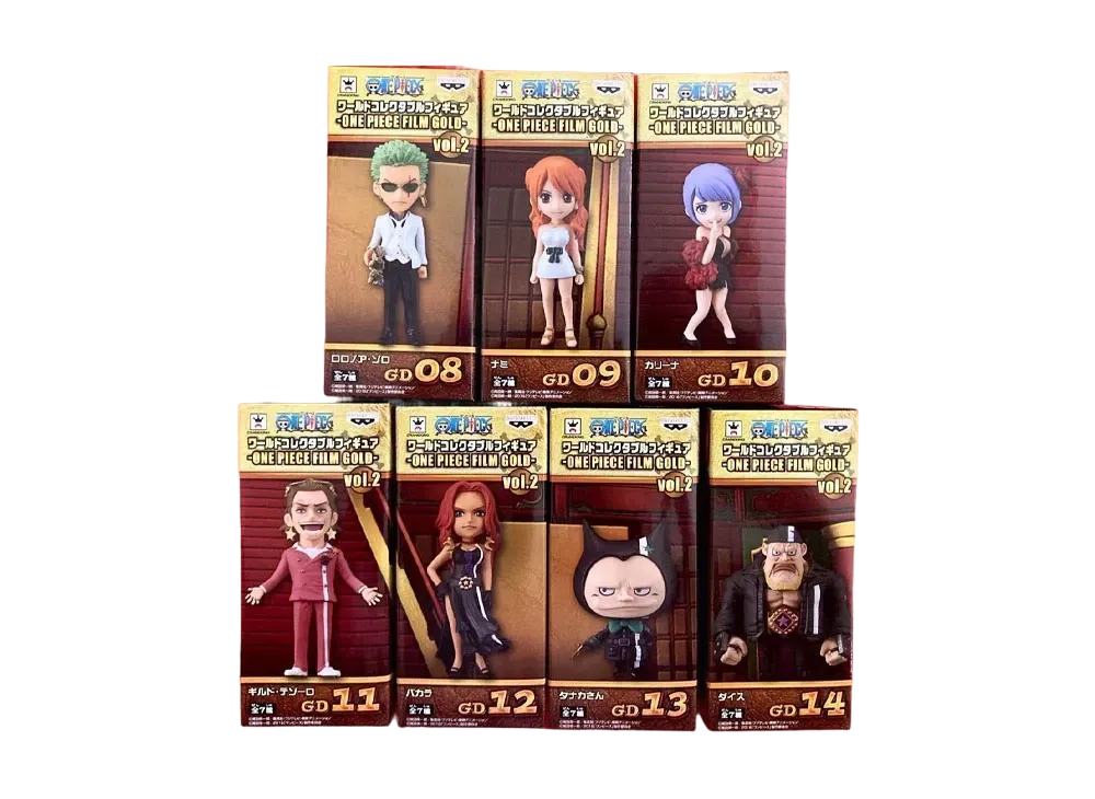 Banpresto One Piece World Collectable Figure -ONE PIECE FILM GOLD- Vol.2 Complete 7 Piece Set