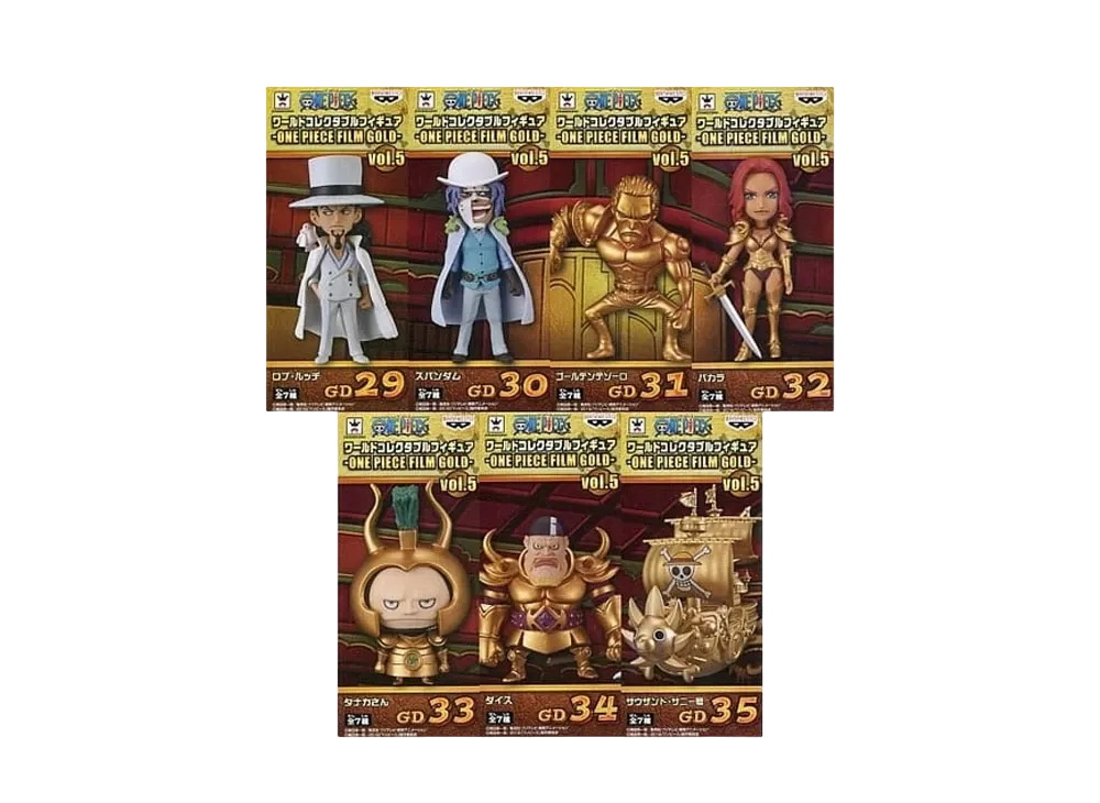 Banpresto One Piece World Collectable Figure -ONE PIECE FILM GOLD- Vol.5 Complete 7 Piece Set