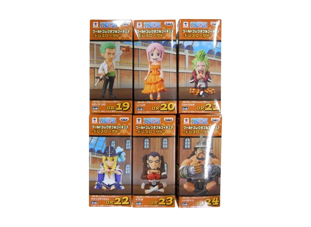 Banpresto One Piece World Collectable Figure -Dressrosa 4- Complete 6 Piece Set