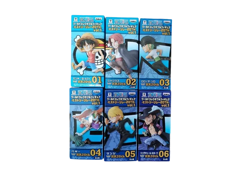 Banpresto One Piece World Collectable Figure -History Relay 20TH- Vol.1 Complete 6 Piece Set