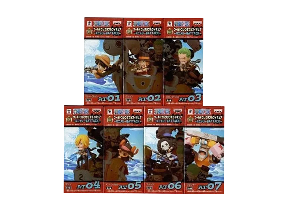 Banpresto One Piece World Collectable Figure -Mini Merry ATTACK- Complete 7 Piece Set