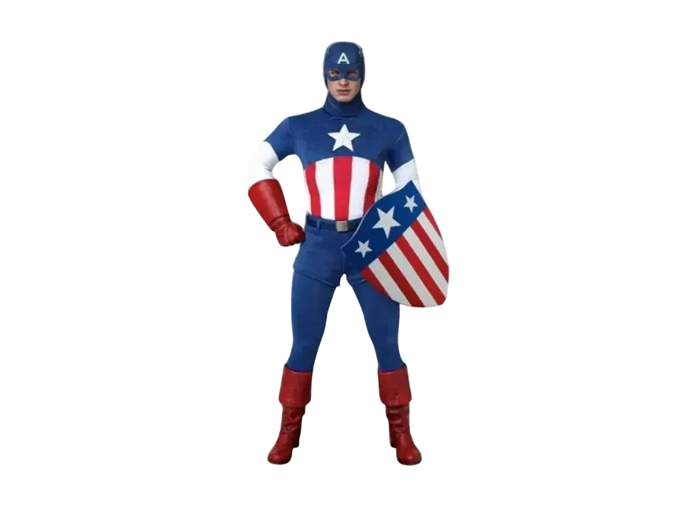 Hot Toys "Movie Masterpiece" -Captain America The First Avenger- 1/6 Scale Fully Poseable Figure: Captain America (Star Spangled Man Version)