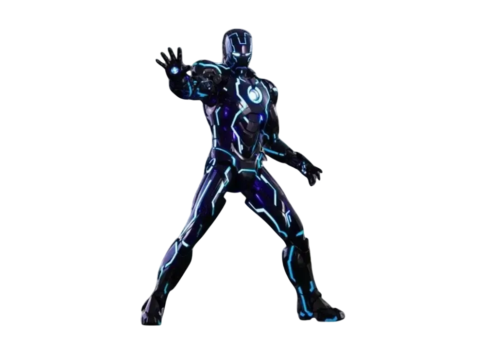 Hot Toys "Movie Masterpiece Diecast" -Iron Man 2- 1/6 Scale Fully Poseable Figure: Mark 4 (Neon Tech Version)