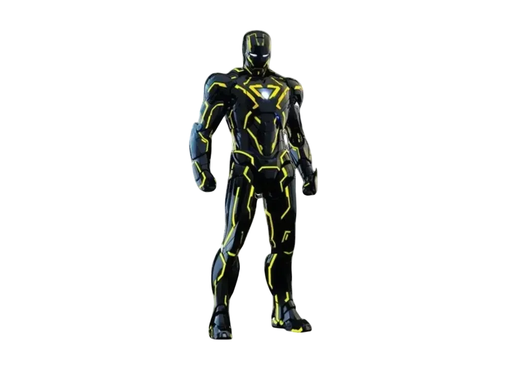 Hot Toys "Movie Masterpiece Diecast" -Iron Man 2- 1/6 Scale Fully Poseable Figure: Mark 6 (Neon Tech / Yellow Version)