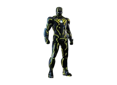 Hot Toys "Movie Masterpiece Diecast" -Iron Man 2- 1/6 Scale Fully Poseable Figure: Mark 6 (Neon Tech / Yellow Version)