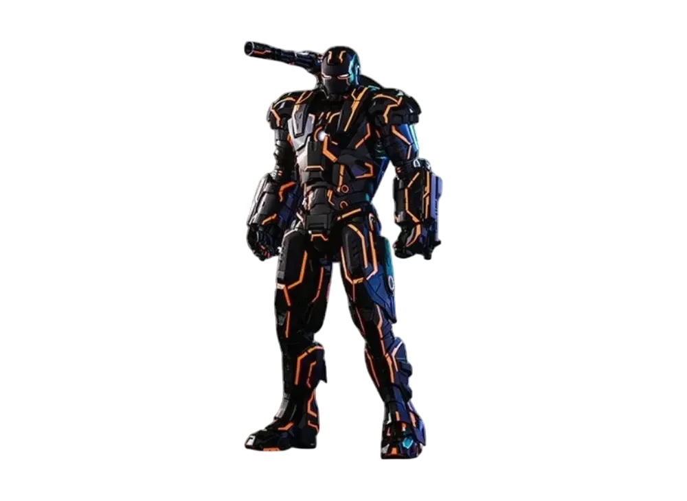 Hot Toys "Movie Masterpiece Diecast" -Iron Man 2- 1/6 Scale Fully Poseable Figure: War Machine (Neon Tech / Orange Version)