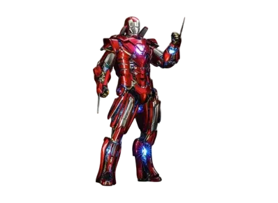 Hot Toys "Movie Masterpiece Diecast" -Iron Man 3- 1/6 Scale Fully Poseable Figure: Silver Centurion (Armor Suit Up Version)