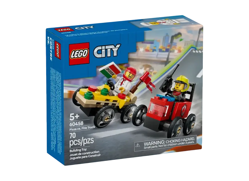LEGO CITY "Pizza vs. Fire Truck Race Car Pack" [60458]