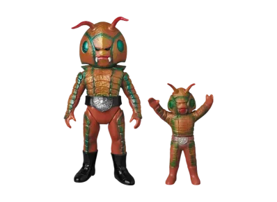 MEDICOM TOY "Toei Retro Sofvi Collection" -Masked Rider- Zambronzo (Renewal Color) & Zambronzo (Mini Soft Vinyl)