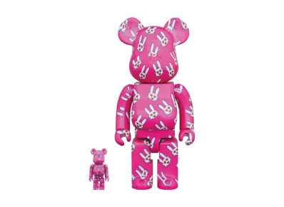 MEDICOM TOY "BEARBRICK" Hitohata Usagi 100% & 400% (Kiyoshiro Imawano 50Th Celebration)