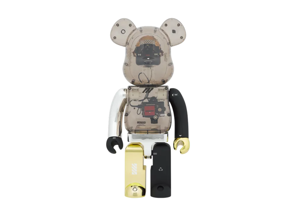 MEDICOM TOY "BEARBRICK" Memento Mori Clear Smoke Ver. 1000%