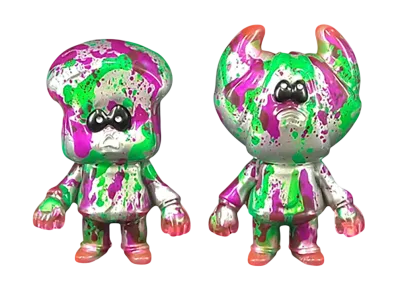 MEDICOM TOY / HUMAN ROBOT Pandead (Silver Canvas) Shockun And Wassan Set