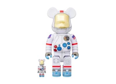 MEDICOM TOY "BEARBRICK" APOLLO17 ASTRONAUT 100% & 400%