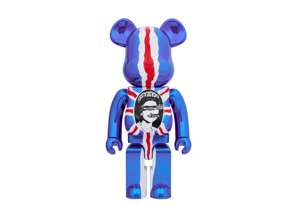 MEDICOM TOY "BEARBRICK" Sex Pistols "God Save The Queen" Chrome Ver. 1000%