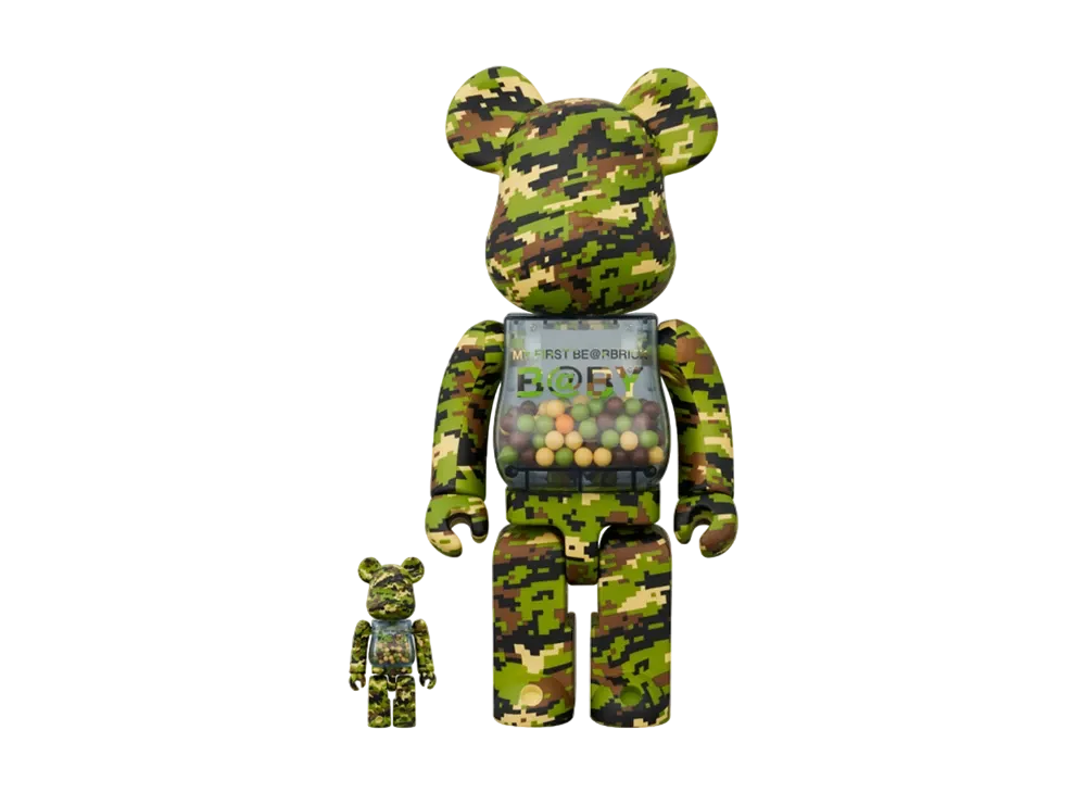 MEDICOM TOY "BEARBRICK" MY FIRST BABY DIGITAL CAMO Ver. 100% & 400%