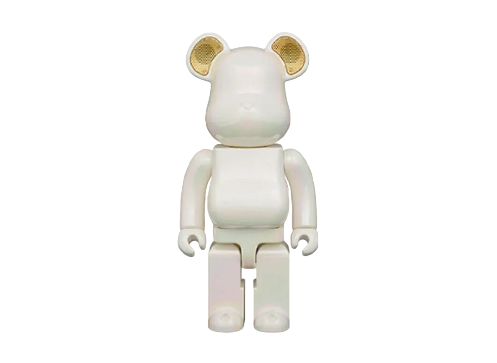 MEDICOM TOY "BEARBRICK" AUDIO IRIDESCENT 400% Portable Bluetooth Speaker Pearl Mirage