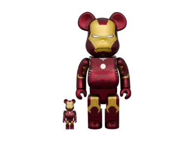MEDICOM TOY "BEARBRICK" -INFINITY SAGA- IRON MAN MARK III 100% & 400%