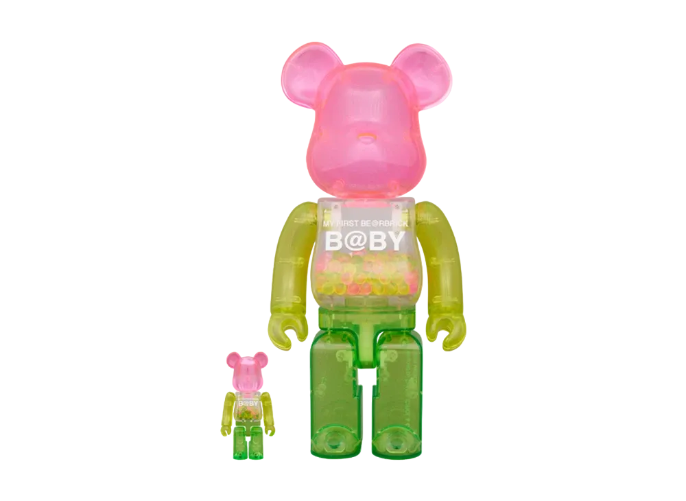 MEDICOM TOY "BEARBRICK" MY FIRST BEARBRICK BABY 1st Color Clear Ver. 100% & 400%