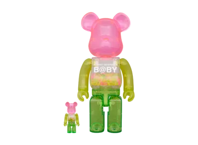 MEDICOM TOY "BEARBRICK" MY FIRST BEARBRICK BABY 1st Color Clear Ver. 100% & 400%