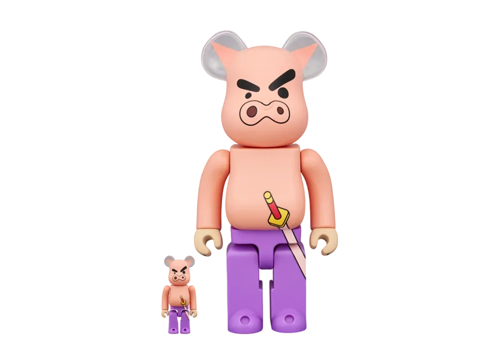 MEDICOM TOY "BEARBRICK" -Crayon Shin-chan- Buri Buri Zaemon 100% & 400%