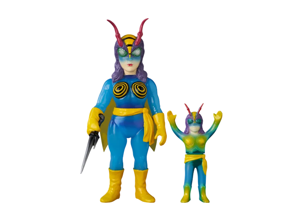 MEDICOM TOY "Toei Retro Sofvi Collection" -Masked Rider- Bee Woman (New Color) + Mini Soft Vinyl