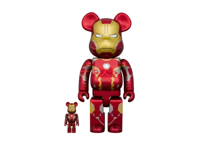MEDICOM TOY "BEARBRICK" -INFINITY SAGA- IRON MAN MARK 45 100% & 400%