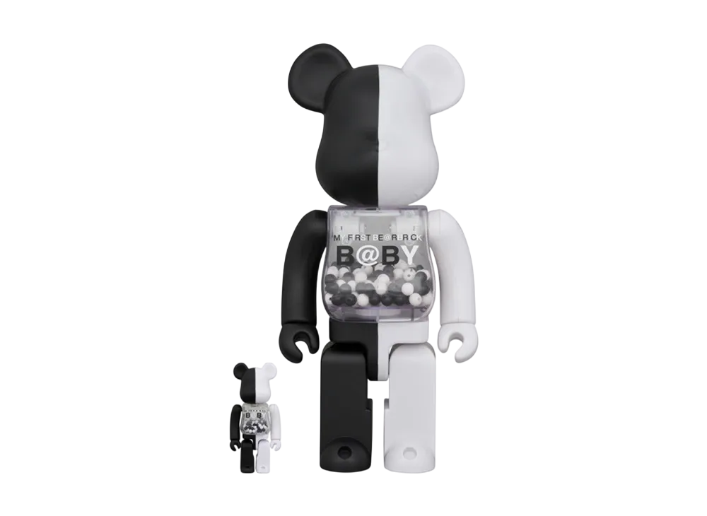 MEDICOM TOY "BEARBRICK" My First Bearbrick Baby BLACK & WHITE Ver. 100% & 400%