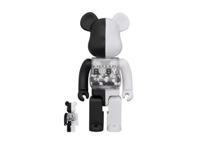 MEDICOM TOY "BEARBRICK" My First Bearbrick Baby BLACK & WHITE Ver. 100% & 400%