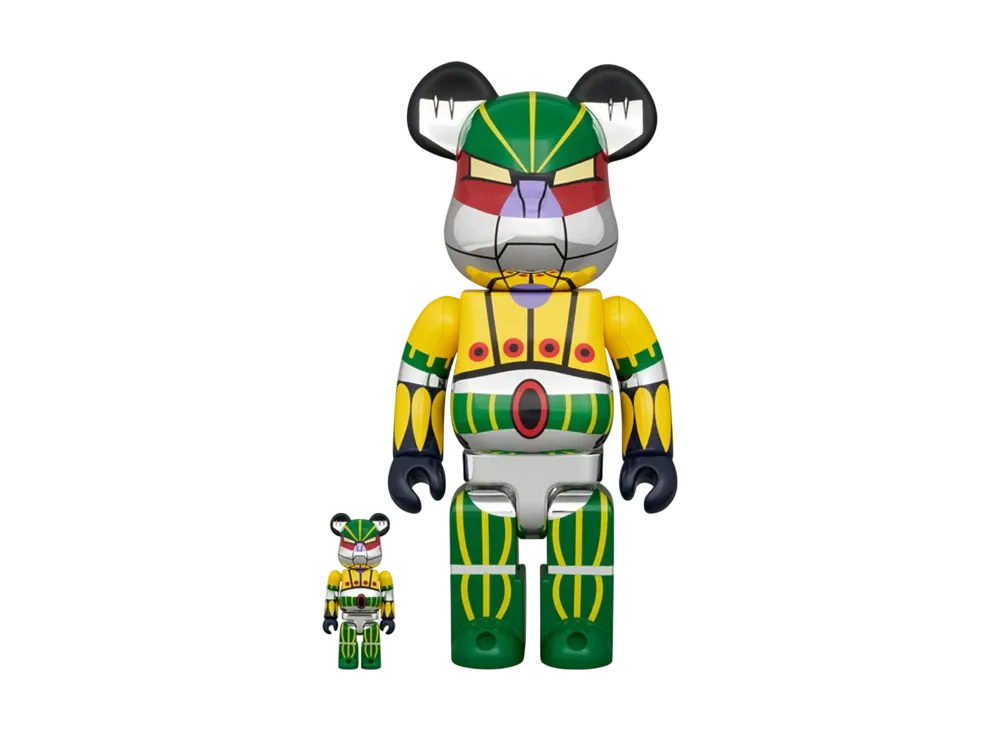MEDICOM TOY "BEARBRICK" -Steel Jeeg- Steel Jeeg Plating Ver. 100% & 400%