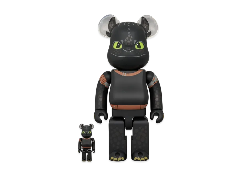 MEDICOM TOY "BEARBRICK" -DreamWorks Dragons- Toothless 100% & 400%