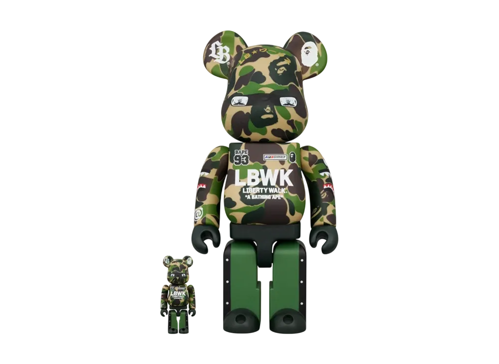 MEDICOM TOY "BEARBRICK" LBWK x BAPE 100% & 400%