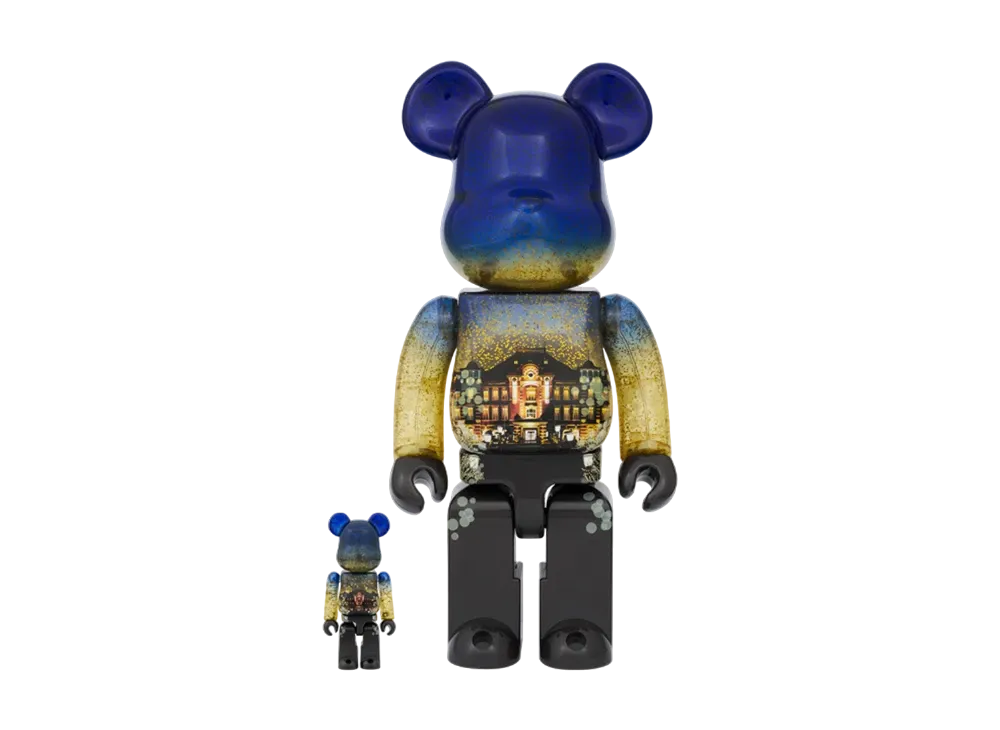 MEDICOM TOY "BEARBRICK" Tokyo Station Marunouchi Station Building Model Light Up Ver. 100% & 400%