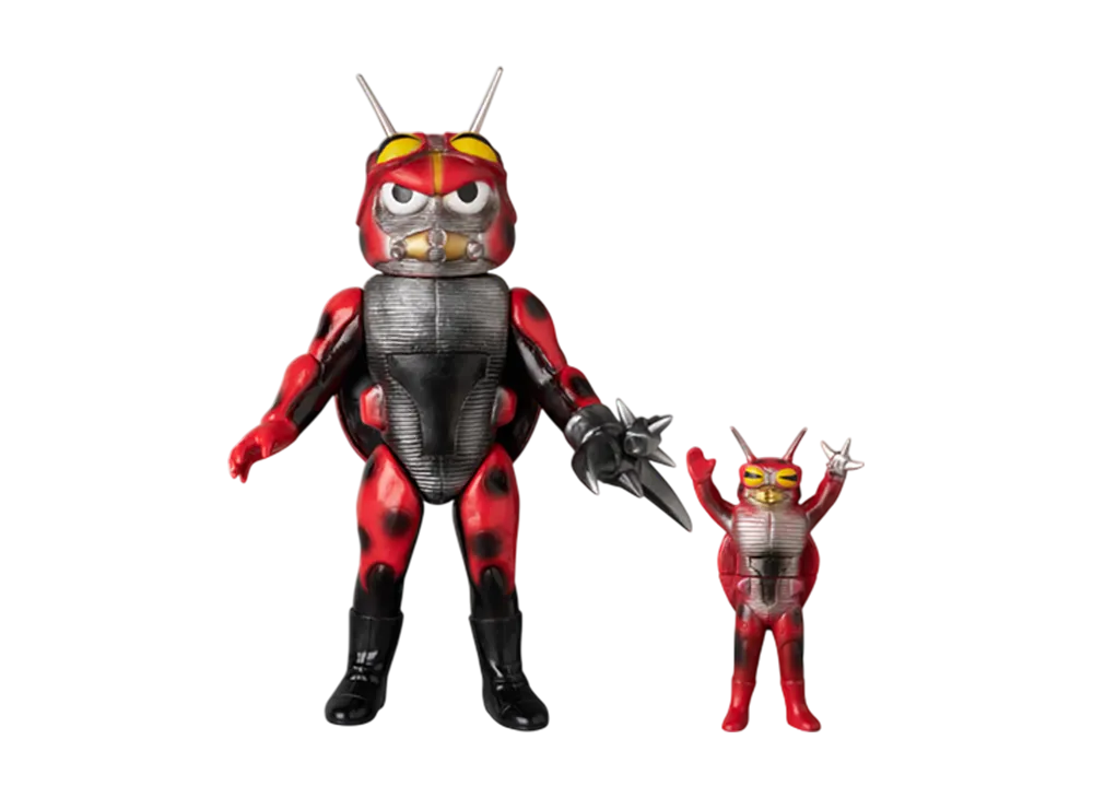 MEDICOM TOY "Toei Retro Sofvi Collection" -Kamen Rider V3- Ladybug (Mask Open Ver.) + Mini Soft Vinyl