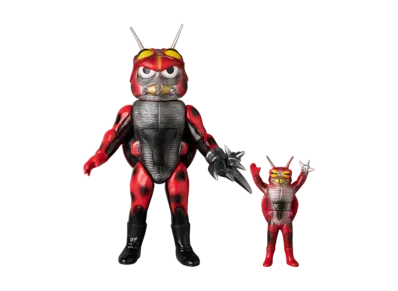 MEDICOM TOY "Toei Retro Sofvi Collection" -Kamen Rider V3- Ladybug (Mask Open Ver.) + Mini Soft Vinyl
