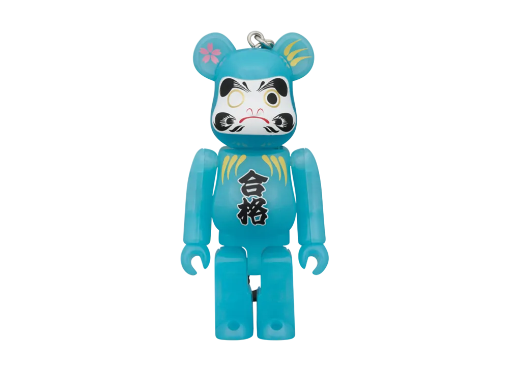 MEDICOM TOY "BEARBRICK" Daruma Pass Blue Glow In The Dark 100%