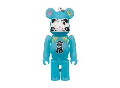 MEDICOM TOY "BEARBRICK" Daruma Pass Blue Glow In The Dark 100%