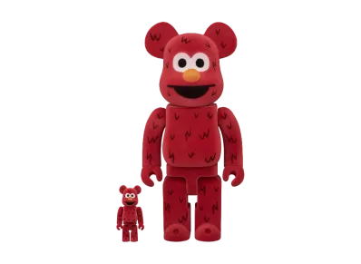 MEDICOM TOY "BEARBRICK" Elmo Flocky Ver. 100% & 400%