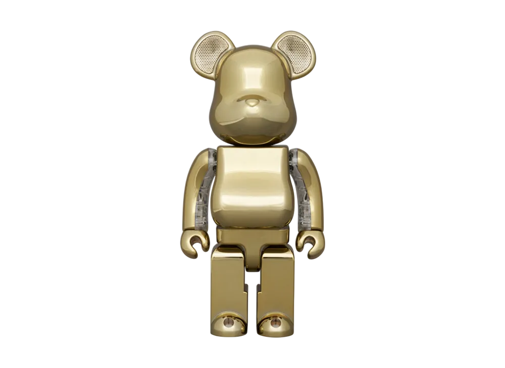 MEDICOM TOY "BEARBRICK" Audio Chrome 400% Portable Bluetooth Speaker Gold