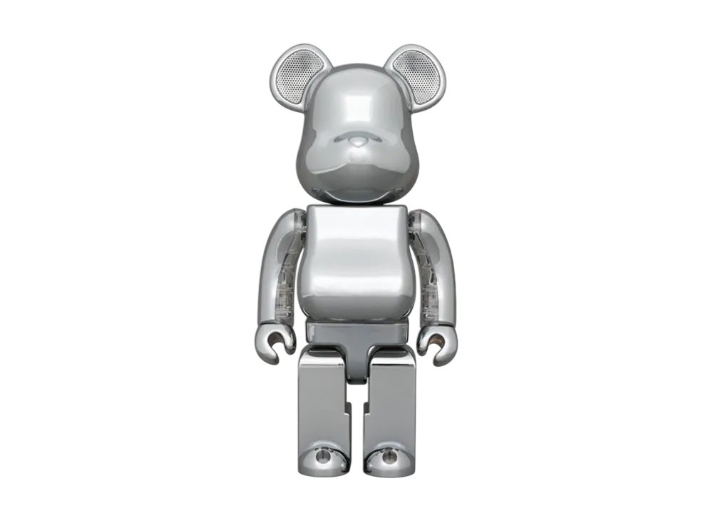 MEDICOM TOY "BEARBRICK" Audio Chrome 400% Portable Bluetooth Speaker Silver