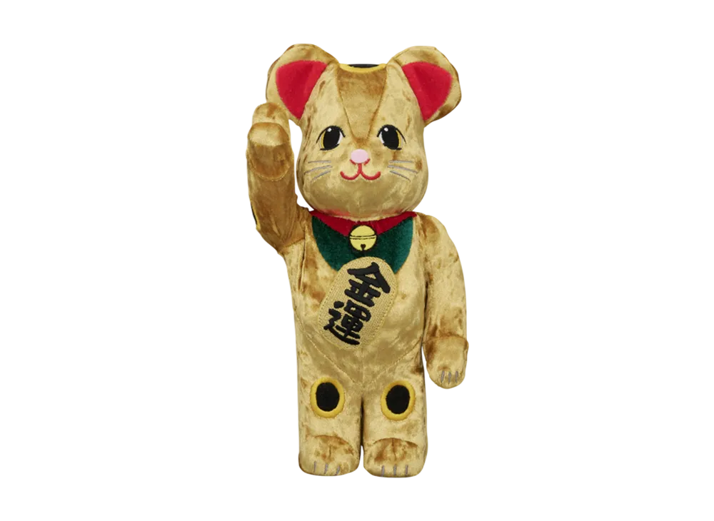 MEDICOM TOY "BEARBRICK" Lucky Cat Gold Wealth Luck Costume 400%