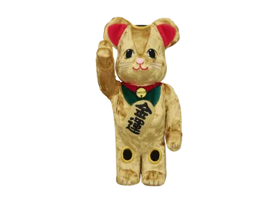 MEDICOM TOY "BEARBRICK" Lucky Cat Gold Wealth Luck Costume 400%